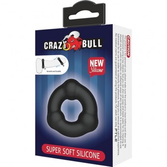 BAILE CRAZY BULL эрекционное кольцо из мягкого силикона с 3-мя шариками BAILE CRAZY BULL эрекционное кольцо из мягкого силикона с 3-мя шариками