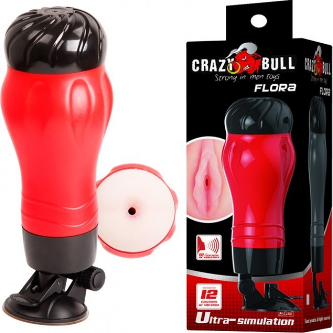 BAILE CRAZY BULL FLORA мастурбатор анус с вибрацией и голосовым сопровождением в тубе BM-00900T47S-1