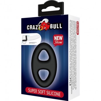 BAILE CRAZY BULL овальное двойное эрекционное кольцо из мягкого силикона BAILE CRAZY BULL овальное двойное эрекционное кольцо из мягкого силикона