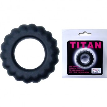 BAILE TITAN эрекционное кольцо TITAN с крупными ребрышками BAILE TITAN эрекционное кольцо TITAN с крупными ребрышками